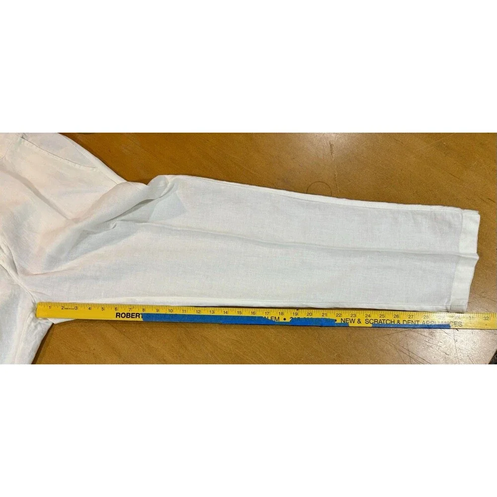 Panama Jack Mens White 100% Linen Elastic Waist Beach Pants Size Large Coastal